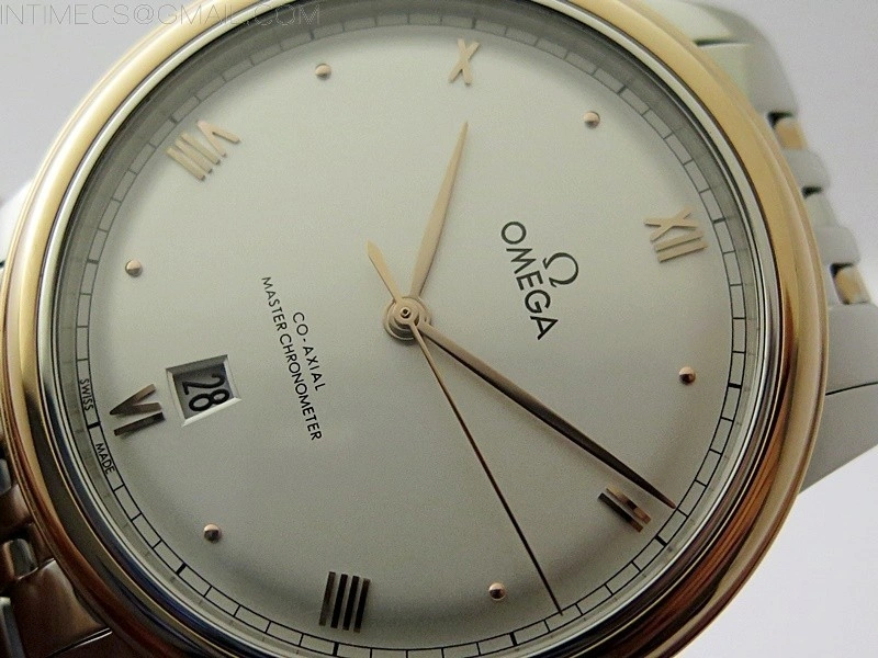 De Ville 40mm SS RG GTF 1:1 Best Edition Silver Dial RG Markers on SS RG Bracelet A8000
