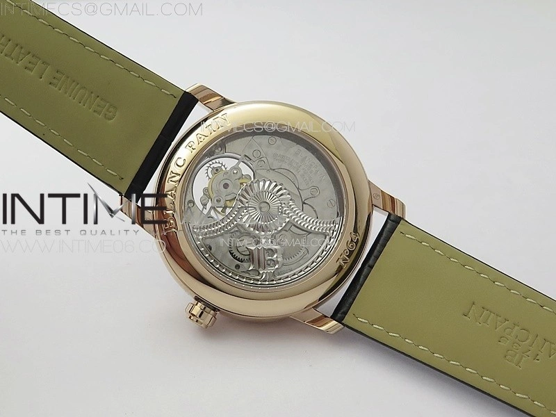 Villeret Tourbillon RG Real PR YSF Best Edition Black Dial on Black Leather Strap