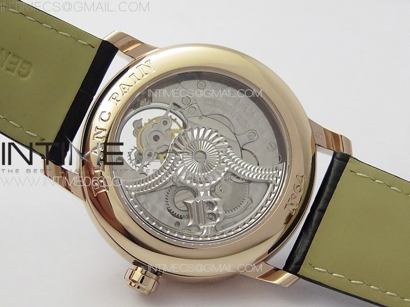 Villeret Tourbillon RG Real PR YSF Best Edition Black Dial on Black Leather Strap