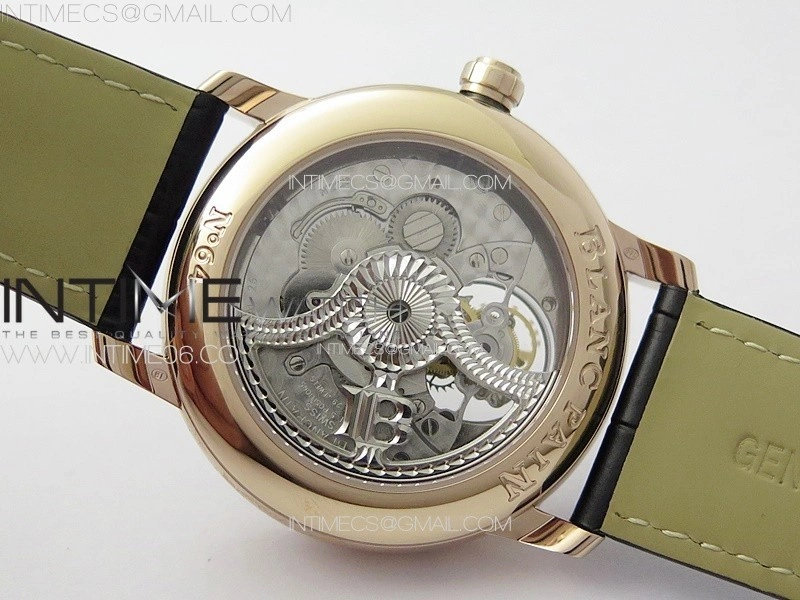 Villeret Tourbillon RG Real PR YSF Best Edition Black Dial on Black Leather Strap