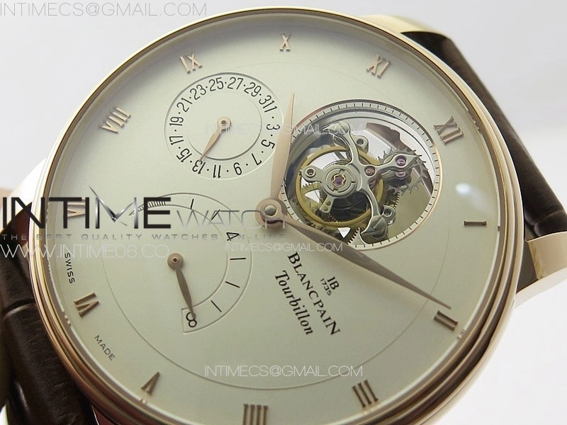 Villeret Tourbillon RG Real PR YSF Best Edition White Dial on Brown Leather Strap