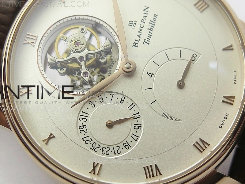 Villeret Tourbillon RG Real PR YSF Best Edition White Dial on Brown Leather Strap