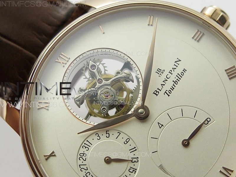 Villeret Tourbillon RG Real PR YSF Best Edition White Dial on Brown Leather Strap