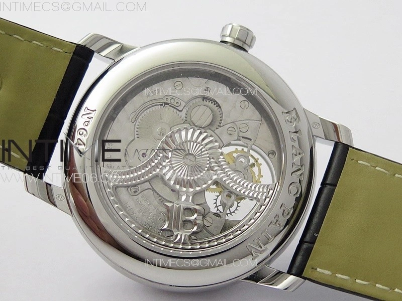 Villeret Tourbillon SS Real PR YSF Best Edition Black Dial on Black Leather Strap