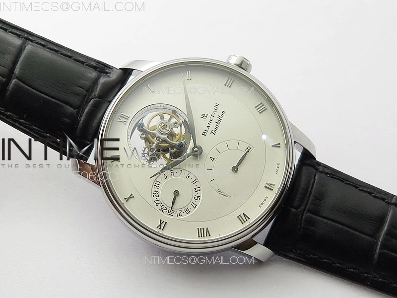 Villeret Tourbillon SS Real PR YSF Best Edition White Dial on Black Leather Strap
