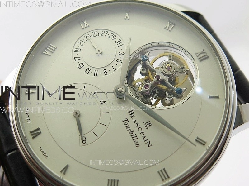 Villeret Tourbillon SS Real PR YSF Best Edition White Dial on Black Leather Strap