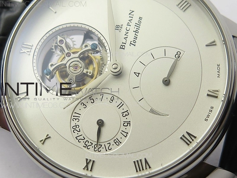 Villeret Tourbillon SS Real PR YSF Best Edition White Dial on Black Leather Strap