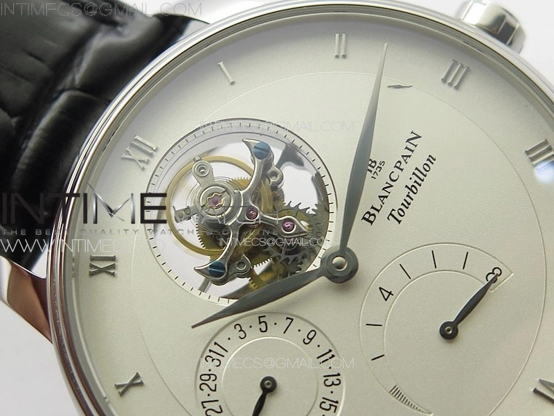 Villeret Tourbillon SS Real PR YSF Best Edition White Dial on Black Leather Strap