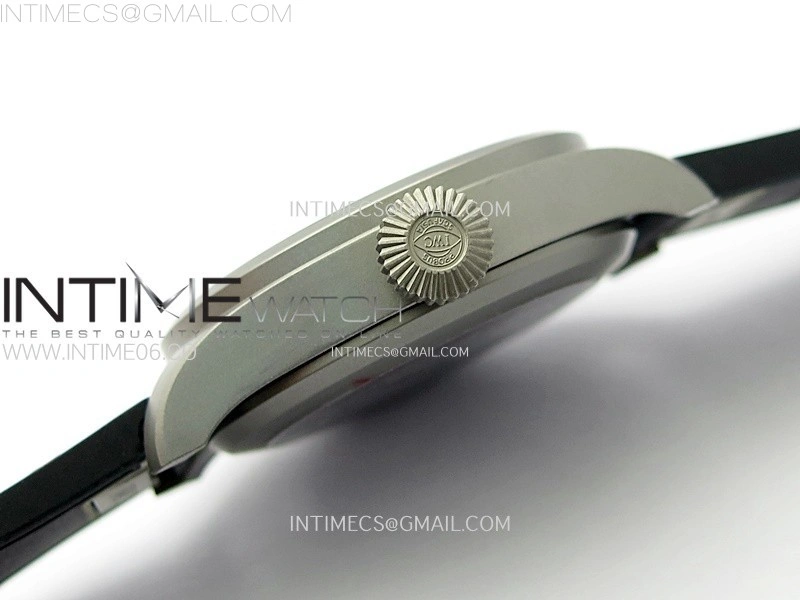 Big Pilot IW329701 SS M+F 1:1 Best Edition Black Dial on Black Rubber Strap SEIKO 8N-24