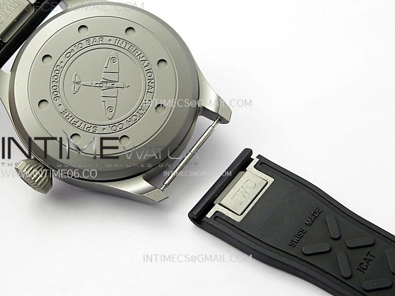 Big Pilot IW329701 SS M+F 1:1 Best Edition Black Dial on Black Rubber Strap SEIKO 8N-24