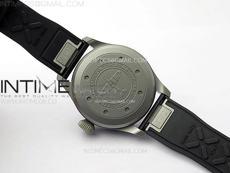 Big Pilot IW329701 SS M+F 1:1 Best Edition Black Dial on Black Rubber Strap SEIKO 8N-24