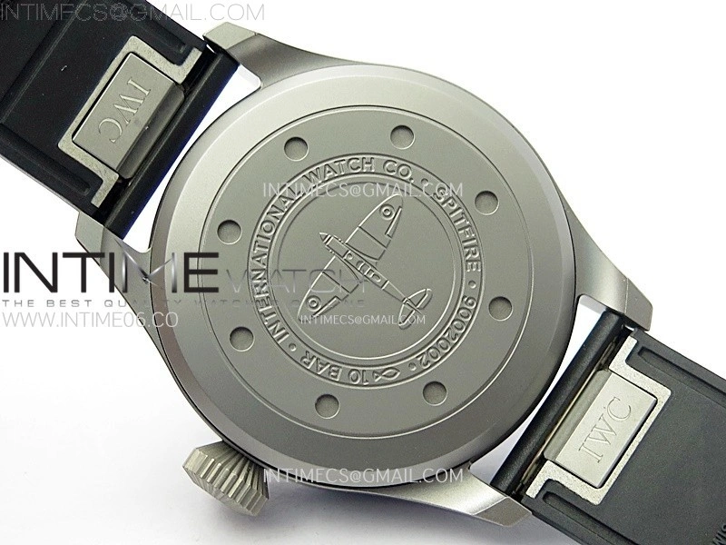 Big Pilot IW329701 SS M+F 1:1 Best Edition Black Dial on Black Rubber Strap SEIKO 8N-24