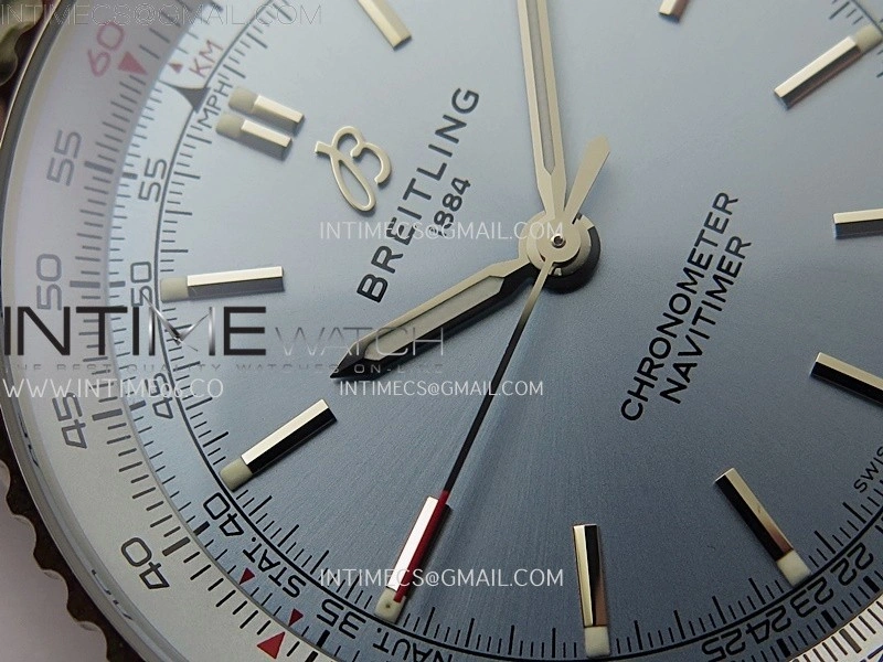 Navitimer 1 Automatic 41mm SS BLSF 1:1 Best Edition Ice Blue Dial on SS Bracelet A2824