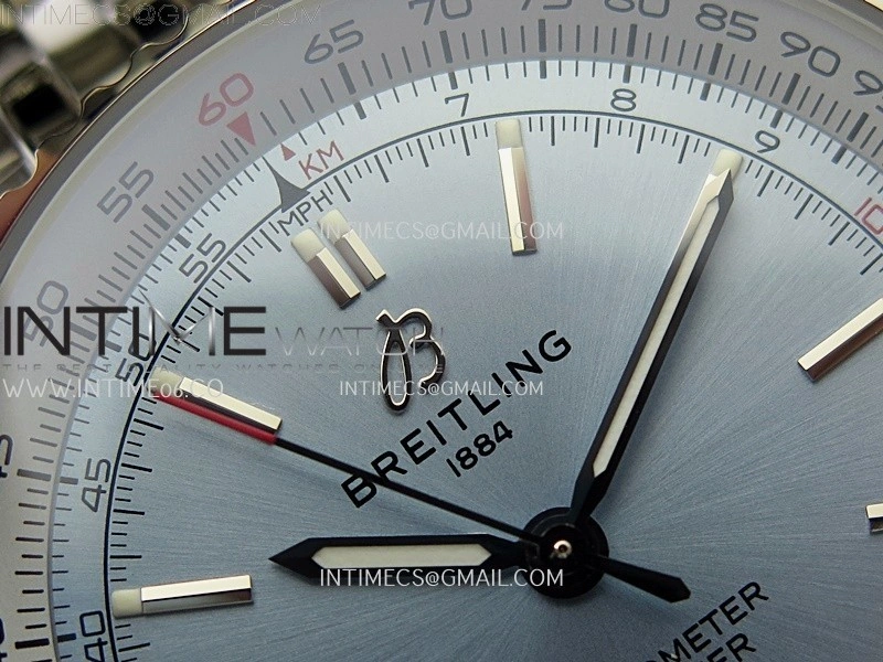 Navitimer 1 Automatic 41mm SS BLSF 1:1 Best Edition Ice Blue Dial on SS Bracelet A2824