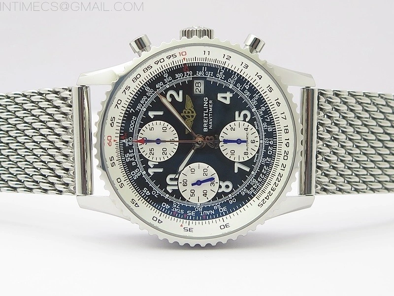 Navitimer 41mm SS B50 Best Edition SS Black Dial Numeral Markers on SS Bracelet A7750