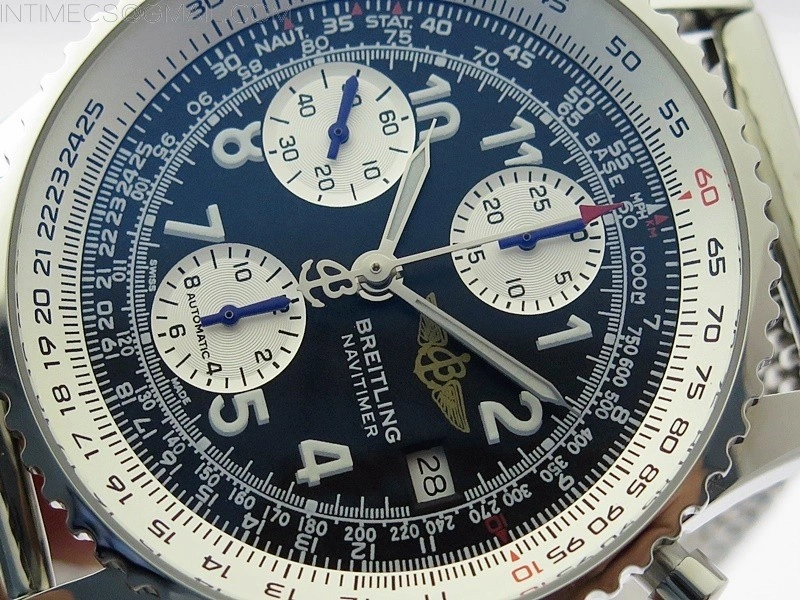 Navitimer 41mm SS B50 Best Edition SS Black Dial Numeral Markers on SS Bracelet A7750