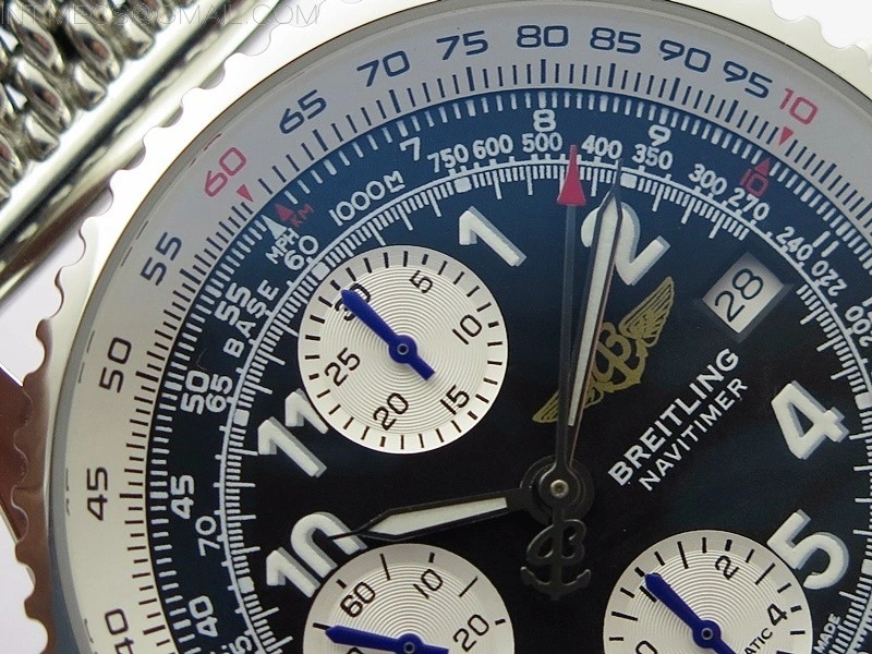 Navitimer 41mm SS B50 Best Edition SS Black Dial Numeral Markers on SS Bracelet A7750