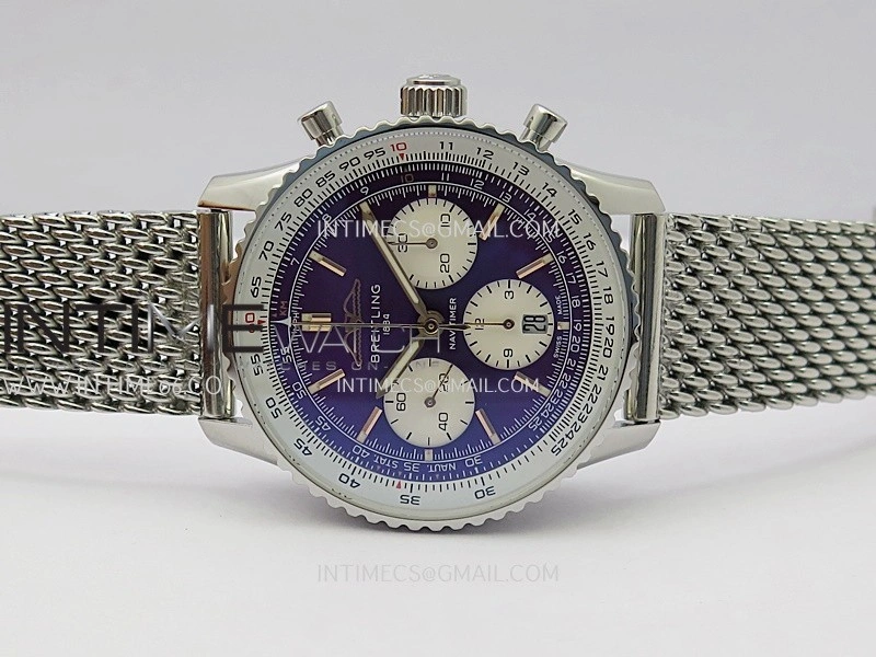 Navitimer B01 43mm SS B50 Best Edition Purple Dial White Subdial On SS Bracelet A7750