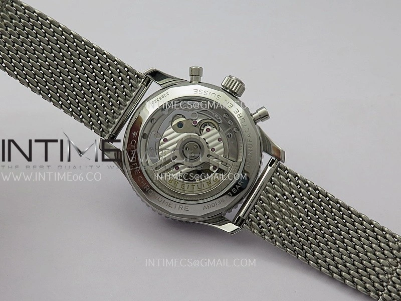 Navitimer B01 43mm SS B50 Best Edition Purple Dial White Subdial On SS Bracelet A7750
