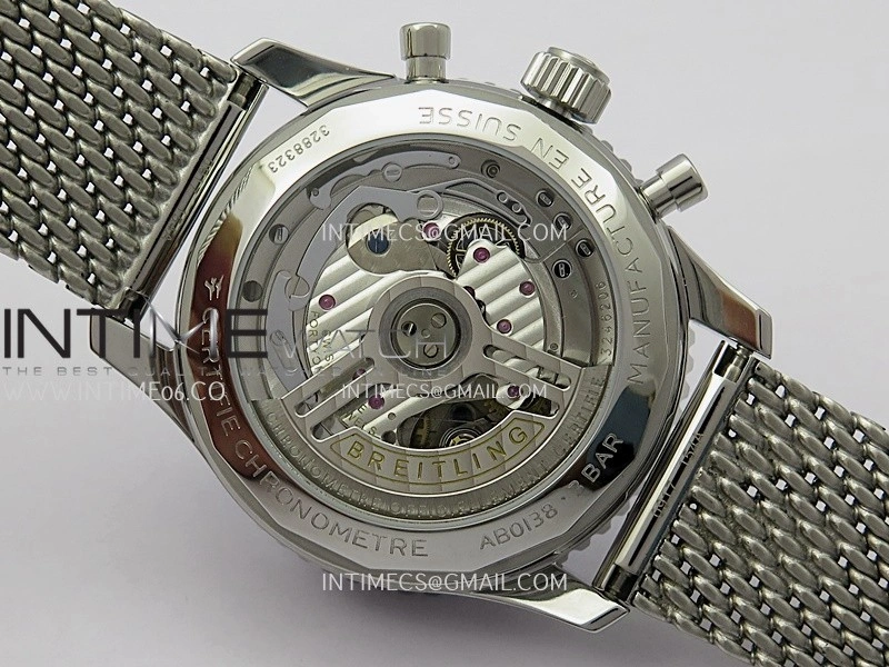 Navitimer B01 43mm SS B50 Best Edition Purple Dial White Subdial On SS Bracelet A7750