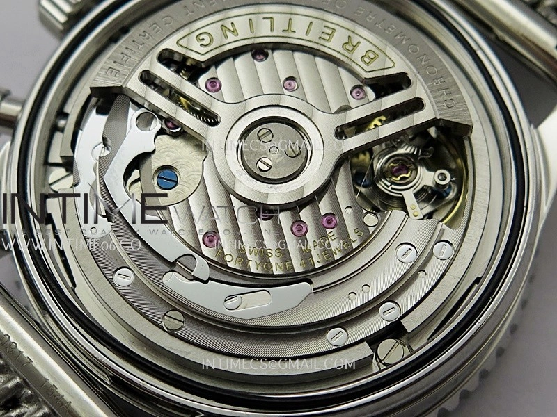 Navitimer B01 43mm SS B50 Best Edition Purple Dial White Subdial On SS Bracelet A7750