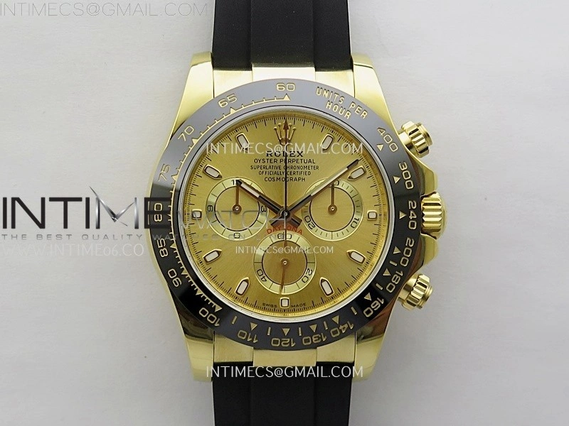 Daytona 116518 Gain Weight AF 1:1 Best Edition Gold Dial Sticks Markers on Oysterflex Strap SH4130