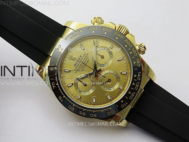 Daytona 116518 Gain Weight AF 1:1 Best Edition Gold Dial Sticks Markers on Oysterflex Strap SH4130