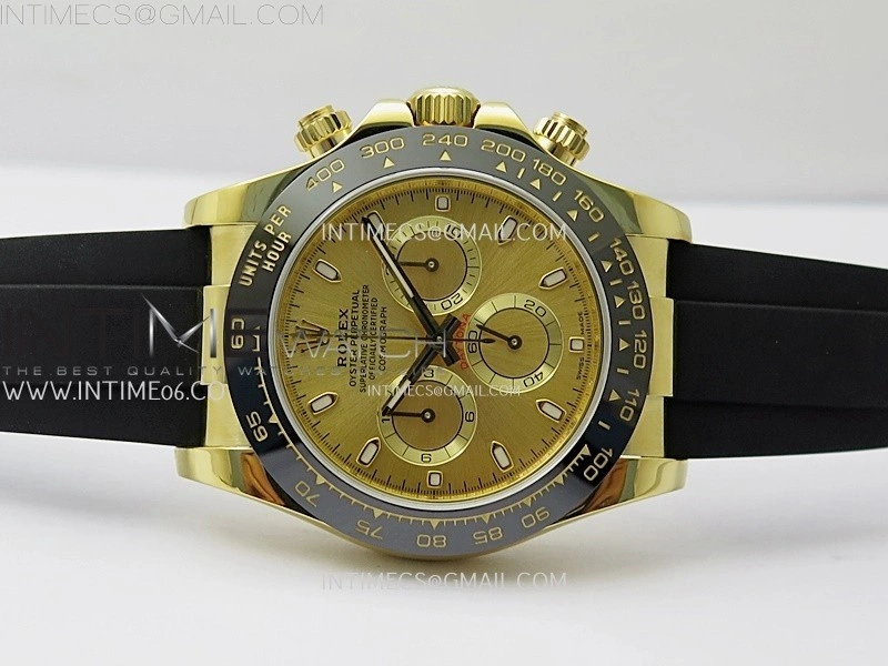 Daytona 116518 Gain Weight AF 1:1 Best Edition Gold Dial Sticks Markers on Oysterflex Strap SH4130