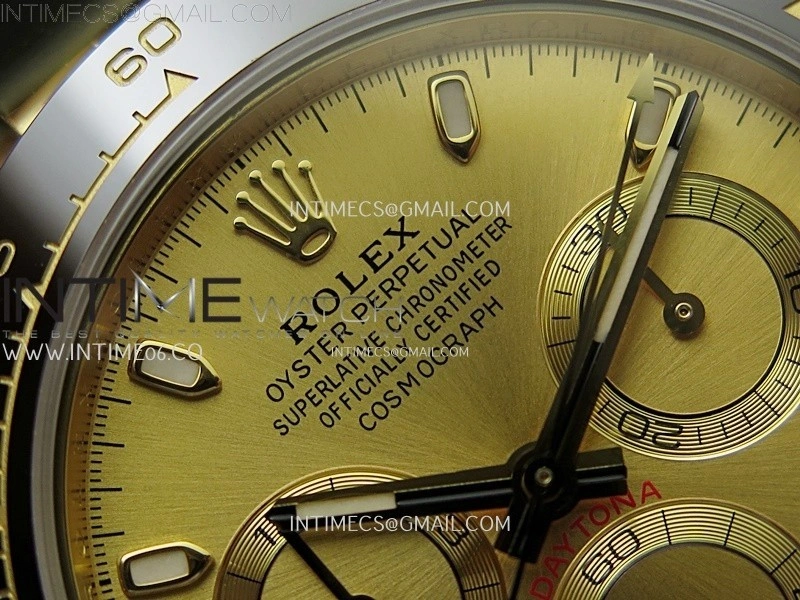 Daytona 116518 Gain Weight AF 1:1 Best Edition Gold Dial Sticks Markers on Oysterflex Strap SH4130