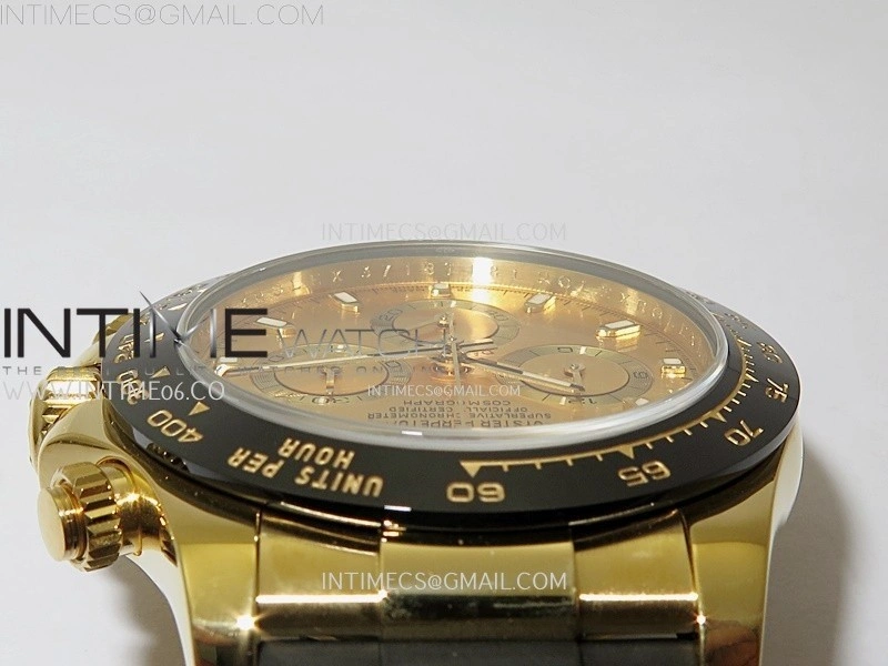 Daytona 116518 Gain Weight AF 1:1 Best Edition Gold Dial Sticks Markers on Oysterflex Strap SH4130