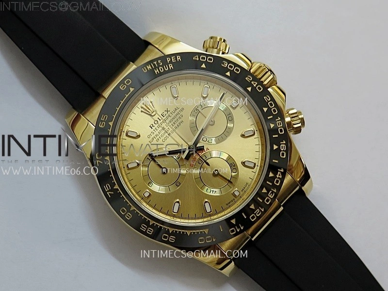 Daytona 116518 Gain Weight AF 1:1 Best Edition Gold Dial Sticks Markers on Oysterflex Strap SH4130