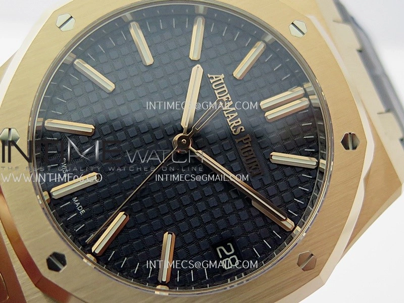 Royal Oak 41mm 15510 Gain Weight DDF 1:1 Best Edition Blue Dial On Blue Leather Strap Super Clone DD4302