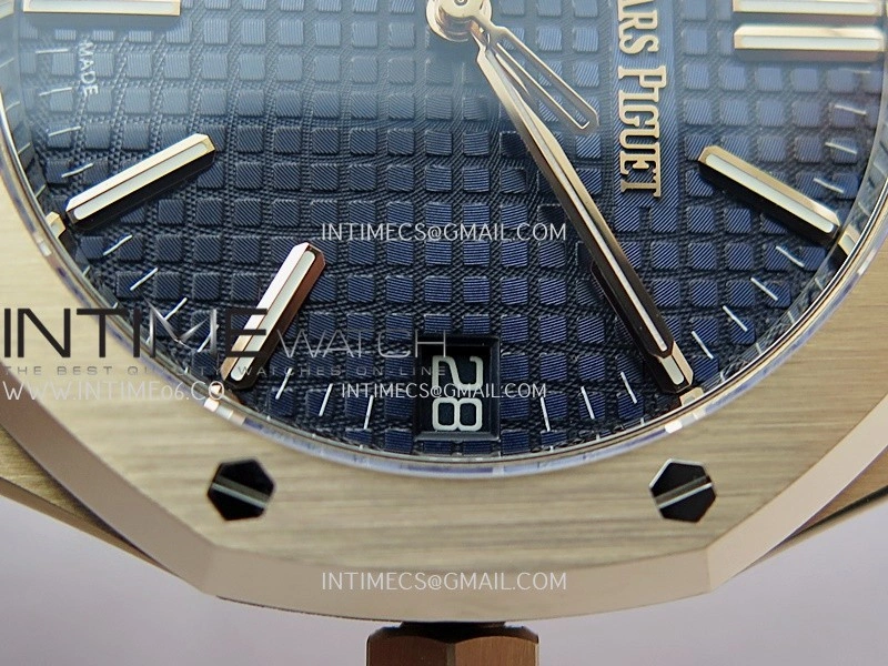 Royal Oak 41mm 15510 Gain Weight DDF 1:1 Best Edition Blue Dial On Blue Leather Strap Super Clone DD4302
