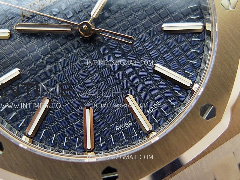 Royal Oak 41mm 15510 Gain Weight DDF 1:1 Best Edition Blue Dial On Blue Leather Strap Super Clone DD4302