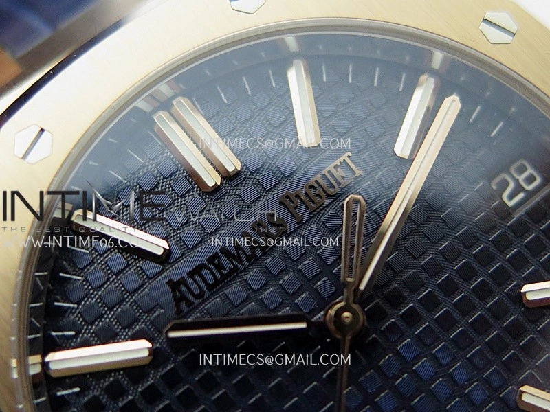 Royal Oak 41mm 15510 Gain Weight DDF 1:1 Best Edition Blue Dial On Blue Leather Strap Super Clone DD4302