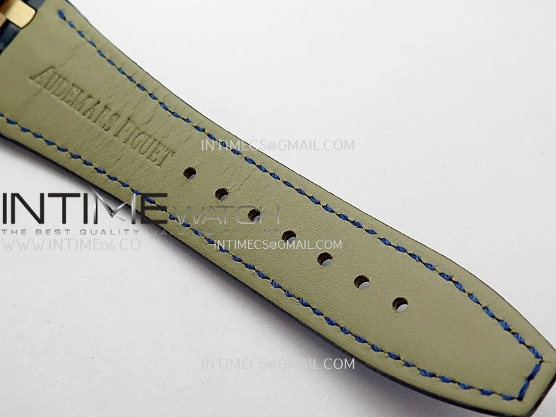 Royal Oak 41mm 15510 Gain Weight DDF 1:1 Best Edition Blue Dial On Blue Leather Strap Super Clone DD4302