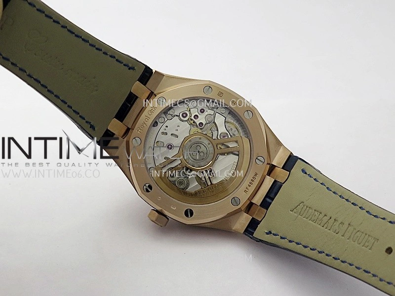 Royal Oak 41mm 15510 Gain Weight DDF 1:1 Best Edition Blue Dial On Blue Leather Strap Super Clone DD4302