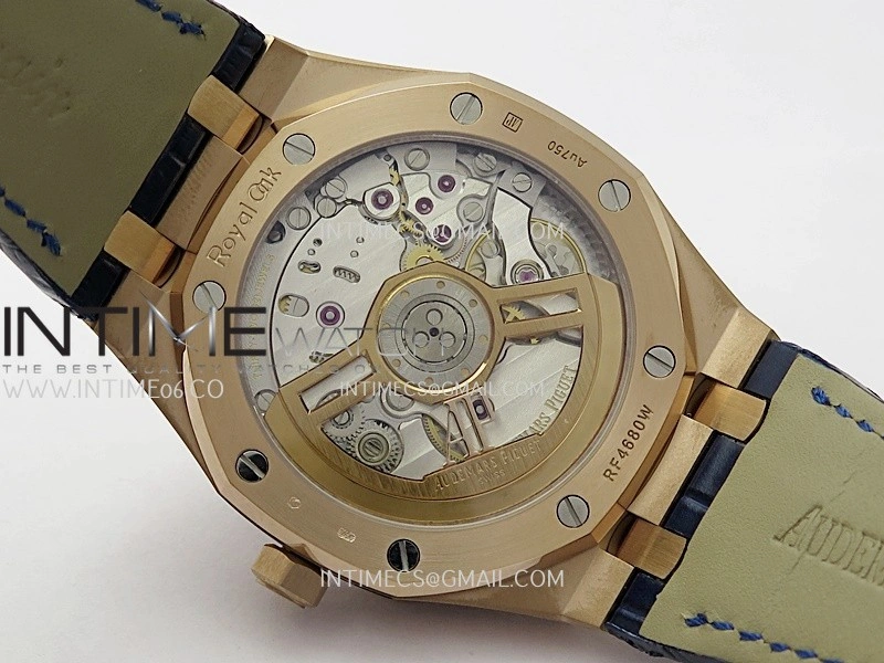 Royal Oak 41mm 15510 Gain Weight DDF 1:1 Best Edition Blue Dial On Blue Leather Strap Super Clone DD4302