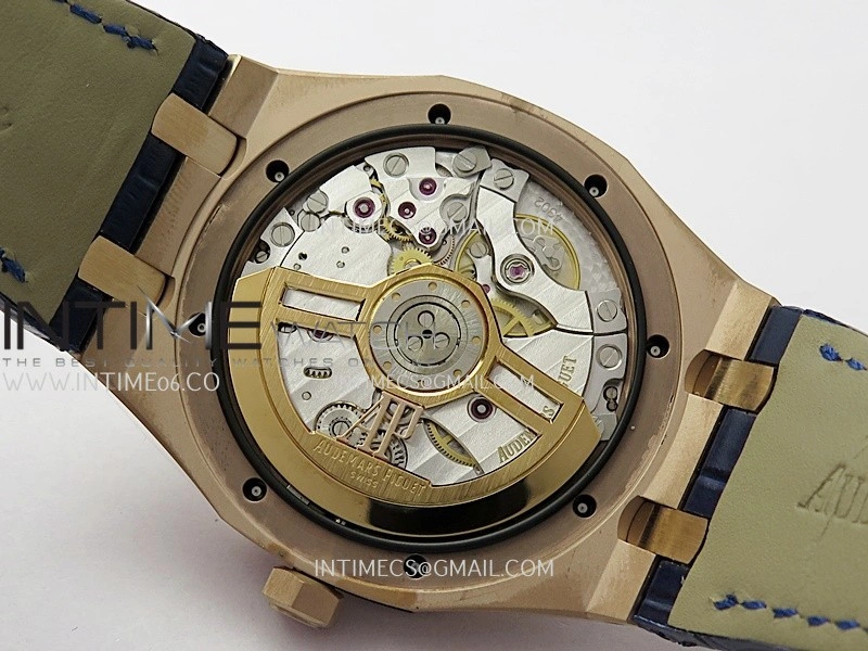 Royal Oak 41mm 15510 Gain Weight DDF 1:1 Best Edition Blue Dial On Blue Leather Strap Super Clone DD4302