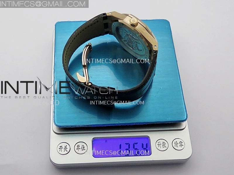 Royal Oak 41mm 15510 Gain Weight DDF 1:1 Best Edition Blue Dial On Blue Leather Strap Super Clone DD4302