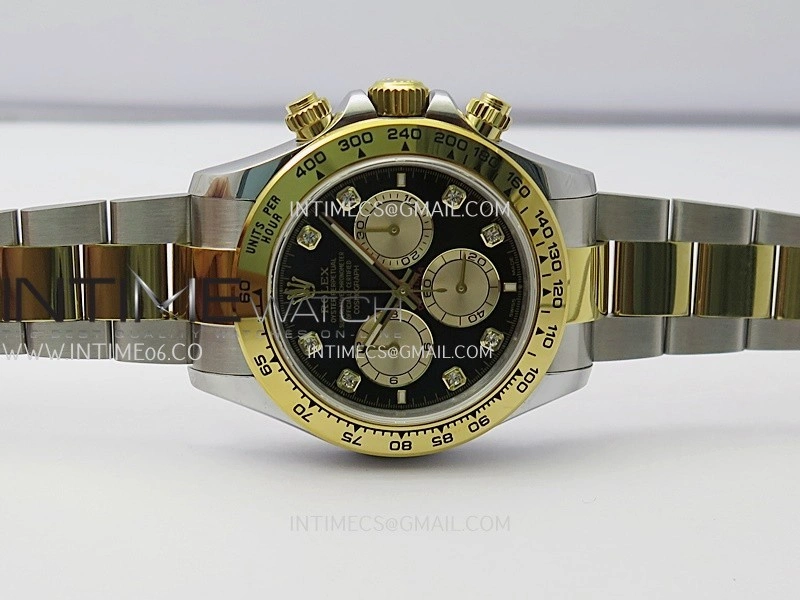 Daytona 126503 SS YG Gain Weight QF 1:1 Best Edition Black Dial Diamond Marker On Oyster Bracelet SH4131