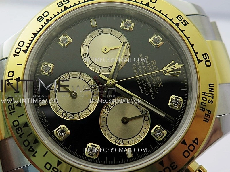Daytona 126503 SS YG Gain Weight QF 1:1 Best Edition Black Dial Diamond Marker On Oyster Bracelet SH4131