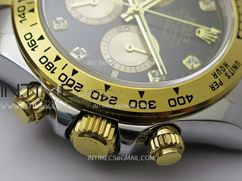 Daytona 126503 SS YG Gain Weight QF 1:1 Best Edition Black Dial Diamond Marker On Oyster Bracelet SH4131