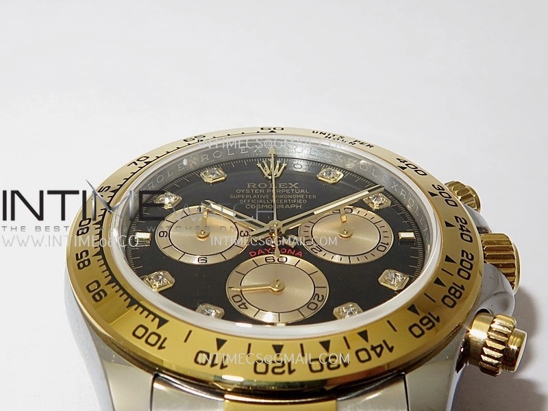 Daytona 126503 SS YG Gain Weight QF 1:1 Best Edition Black Dial Diamond Marker On Oyster Bracelet SH4131