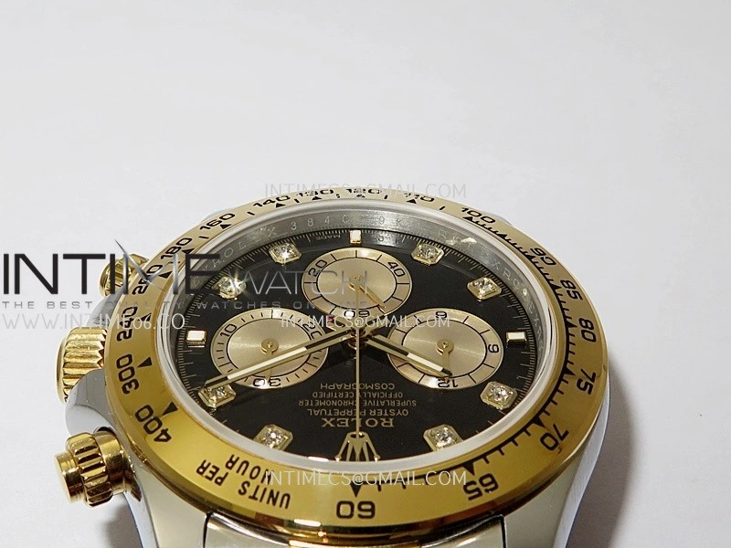 Daytona 126503 SS YG Gain Weight QF 1:1 Best Edition Black Dial Diamond Marker On Oyster Bracelet SH4131