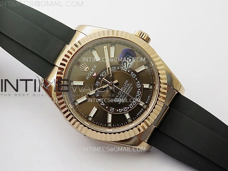 Sky-Dweller 336235 Gain Weight RG ZF 1:1 Best Edition Brown Dial On Oysterflex Rubber Strap Asian 2824