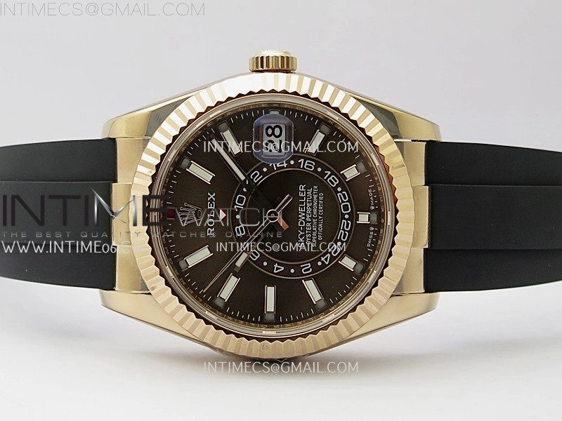 Sky-Dweller 336235 Gain Weight RG ZF 1:1 Best Edition Brown Dial On Oysterflex Rubber Strap Asian 2824