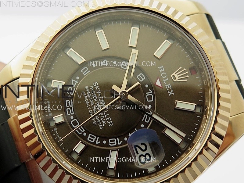 Sky-Dweller 336235 Gain Weight RG ZF 1:1 Best Edition Brown Dial On Oysterflex Rubber Strap Asian 2824