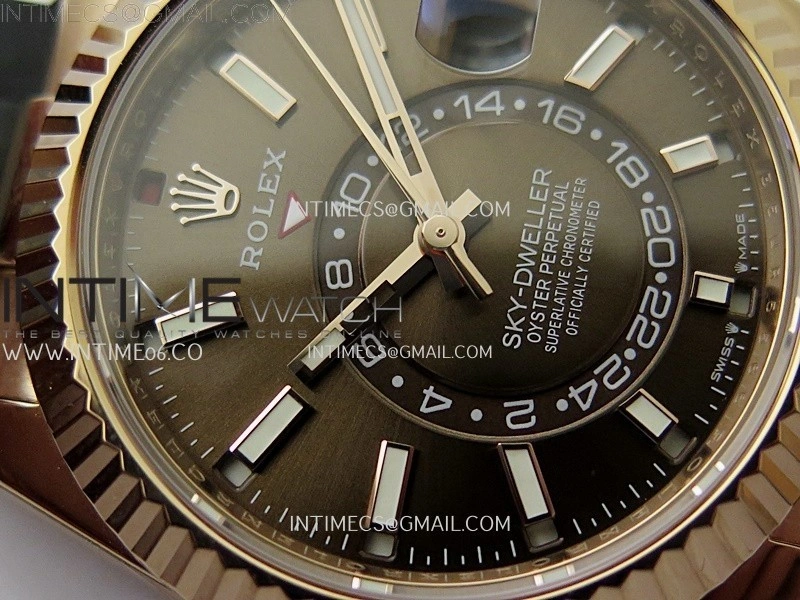 Sky-Dweller 336235 Gain Weight RG ZF 1:1 Best Edition Brown Dial On Oysterflex Rubber Strap Asian 2824