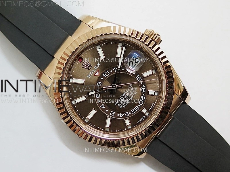 Sky-Dweller 336235 Gain Weight RG ZF 1:1 Best Edition Brown Dial On Oysterflex Rubber Strap Asian 2824